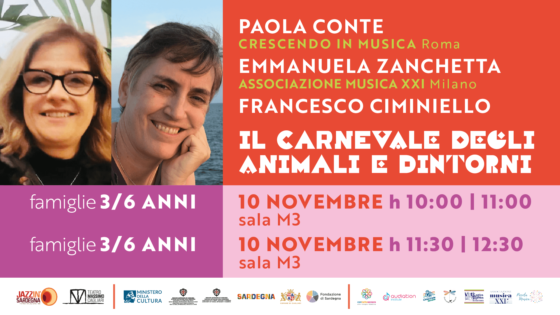 CAROVANA SONORA - “Il Carnevale degli animali e dintorni” 1 turno (famiglie 3 - 6 anni)