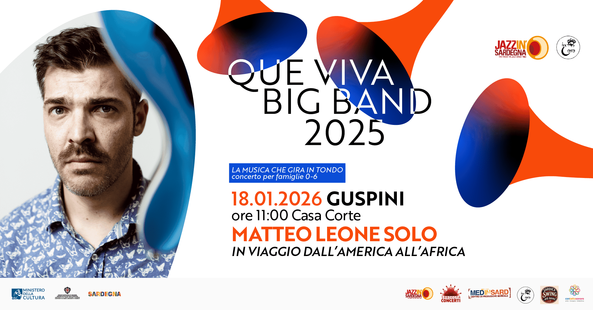 MATTEO LEONE solo – “In viaggio dall’America all’Africa” (famiglie 0-6 anni)@Guspini