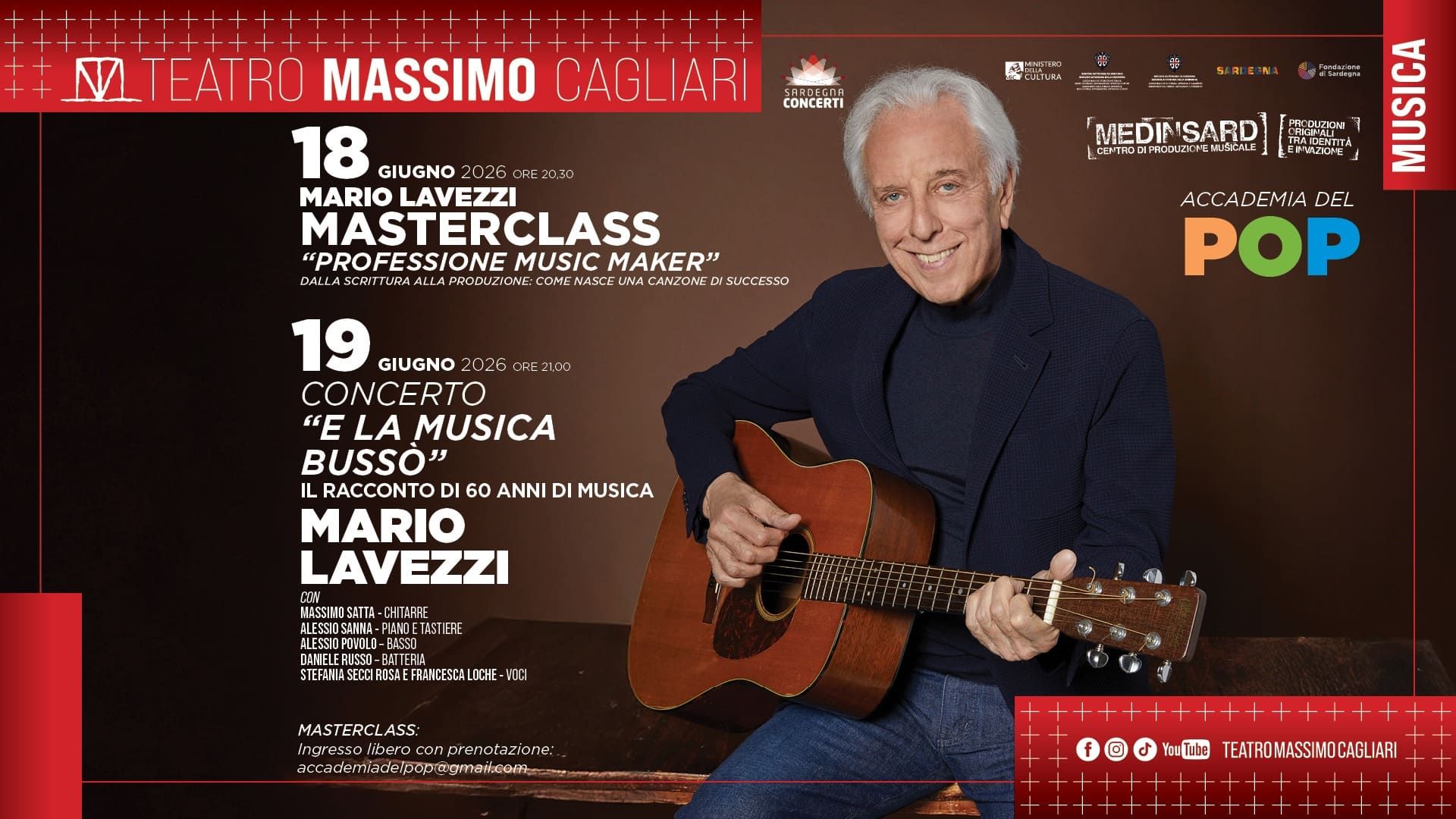 Masterclass Mario Lavezzi “Professione Music Maker”@Teatro Massimo